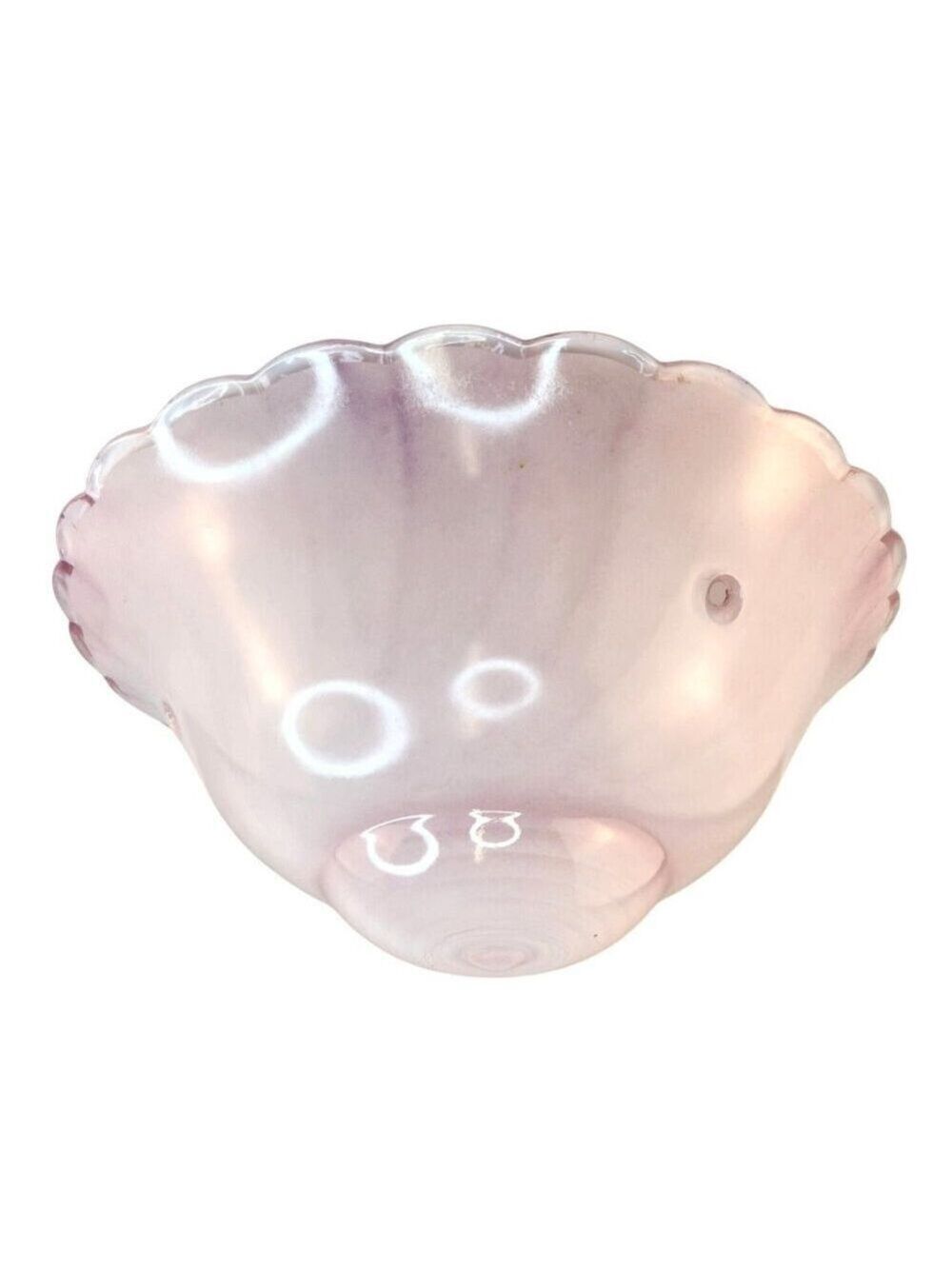 Vintage Art Deco Pink Swirl Frosted Glass Ceiling Light Globe 3 Chain Pendant Sh